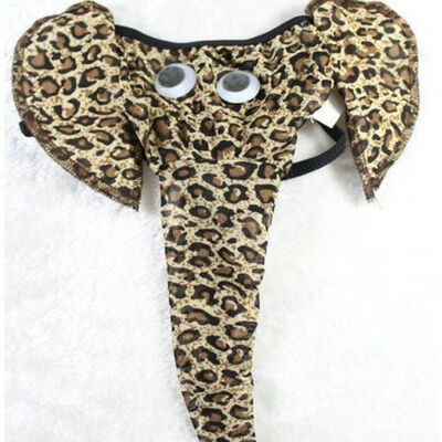 

Mens Sexy Lingerie Elephant Pants G-string Male T-back Underwear Thongs Panty LEOPARD