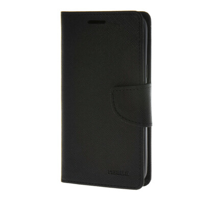 

MOONCASE Cross pattern Leather Flip Wallet Card Slot Stand Back Case Cover for Samsung Galaxy J5 Black