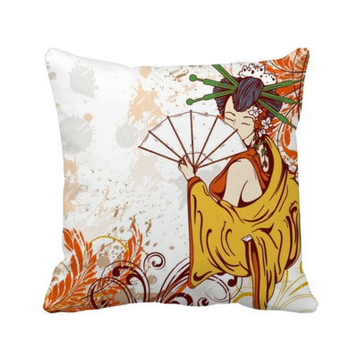 

JapanFan Leaves Hand-decorated Square Throw Pillow Insert Cushion Cover Home Sofa Decor Gift