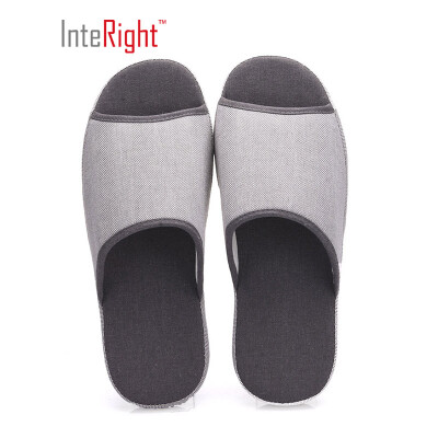 

INTERIGHT natural series open home slippers simple floor cotton slippers mens dark gray 43-44 IN1805