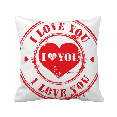 

Postmark Valentines Day Red Love You Square Throw Pillow Insert Cushion Cover Home Sofa Decor Gift
