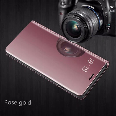 

Samsung Galaxy C8 Luxury Slim Mirror Flip Shell Stand Leather Smart Clear View Window Cover Phone Case