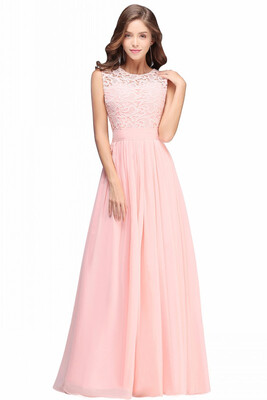 

Elegant Light Pink Chiffon Long Prom Dresses 2018 Lace Ruched Floor Length Formal Party Evening Dresses