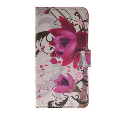 

MOONCASE Flower style Leather Side Flip Wallet Card Slot Stand Pouch ЧЕХОЛ ДЛЯ Samsung Galaxy E7