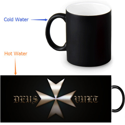

The Knights Templar 350ml12oz Heat Reveal Mug Color Change Coffee Cup Sensitive Morphing Mugs Magic Mug Milk Tea Cups