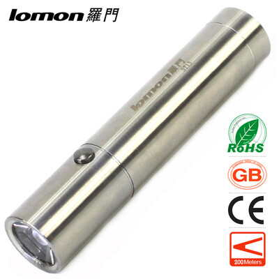 

Portable Handy LED Flashlight 18650 Battery Rechargeable Torch + Charger Stainless Steel flashlight Outdoor Camping Light
