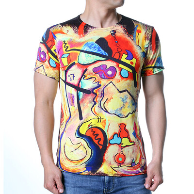 

Sports Shirt Printed Short Sleeves Letter Printed Mens Blouse