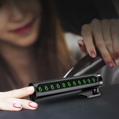 

yantu Temporary stop sign Hidden anti-harassment metal luminous moving license plate number stickers on the car moving car phone number car interior sup