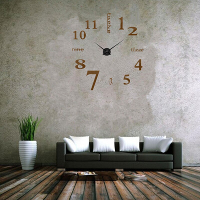 

3D Wall Clock Frameless Modern Mirror Metal Large Wall Stickers Clocks Wall Watches Room Home Decorations