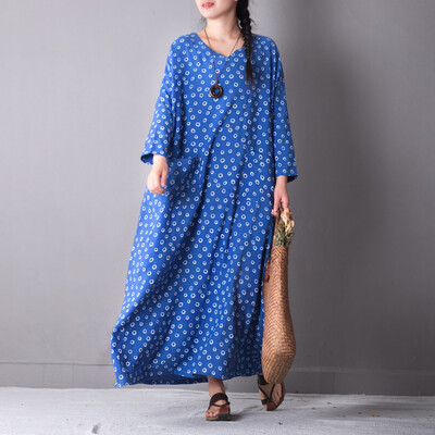 

Новое предложение Art Fan Linen Dress Loose Robe Skirt