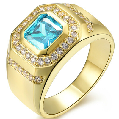 

18ct Size 8 To 15 Jewelry SapphireGarnet 10KT Mans Gold Plated Ring Wedding Gift