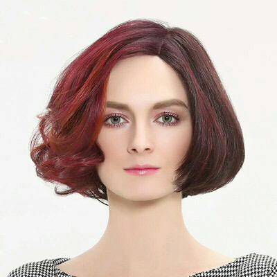 

Brazilian Virgin Human Hair Short BOB Wigs With Side Part Gradient Hair