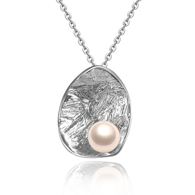 

Handmade Jewelry Gift 925 sterling Silver Necklace ARTDOU Pearl Pendant for Women18"
