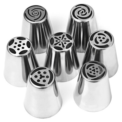 

7pcs Russian Icing Piping Nozzles Cake Decoration Tips Kitchen Tool