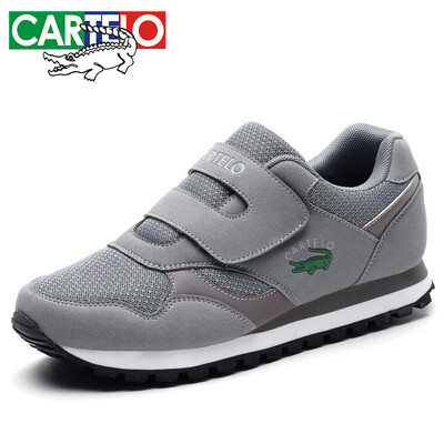 

Cartier crocodile CARTELO middle-aged walking shoes mens sports health elderly shoes casual soft bottom four seasons non-slip shoes OLD102 gray 41