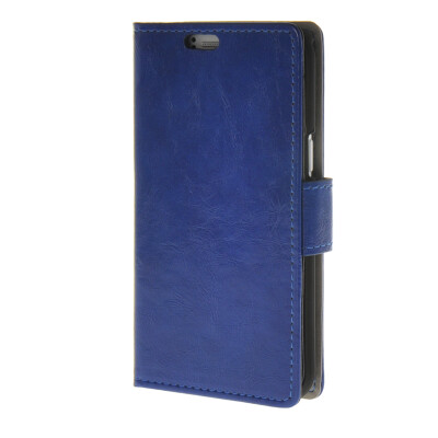 

MOONCASE Smooth PU Leather Flip Wallet Card Slot Bracket Back Case Cover for Samsung Galaxy J1 Blue