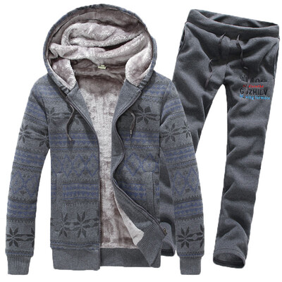 

Zogaa Autumn And Winter Mens Suit Christmas Snowflake Add Wool Thick Couple