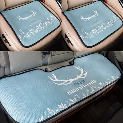 

Purple wind chime car seat three-piece summer 3D cartoon ice silk single piece without backrest car seat four seasons universal car mat non-slip office seat cushion KT 3 piece set of antlers