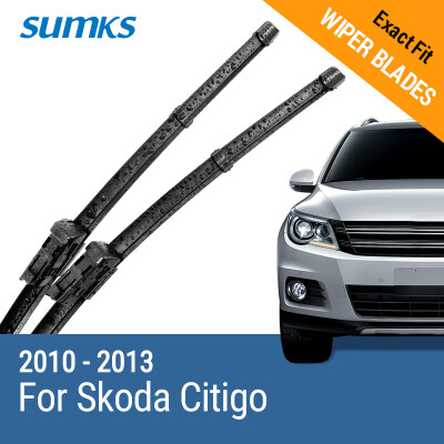 

SUMKS Wiper Blades for Skoda Citigo 24"&16" Fit Push Button Arms 2010 2011 2012 2013