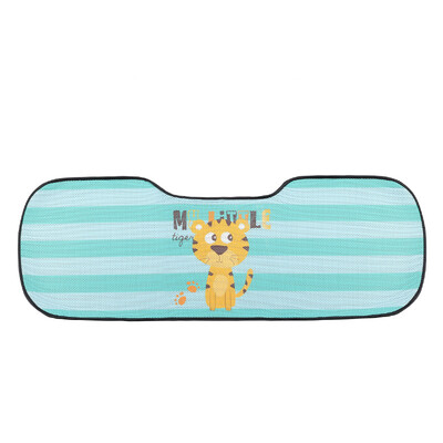 

Purple wind chime car seat summer 3D breathable cartoon mesh ice silk car seat four seasons universal single seat cushion slip-free tied office seat pad KA rear row long pad - cute tiger
