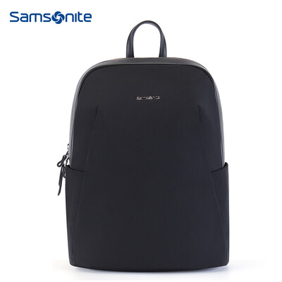 

Samsonite City Casual Simple Fashion Computer Bag with Leather Backpack Women BC709001 Black