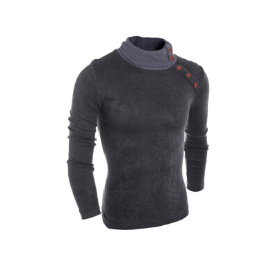 

Zogaa New Men's Knitwear Solid Color High-neck