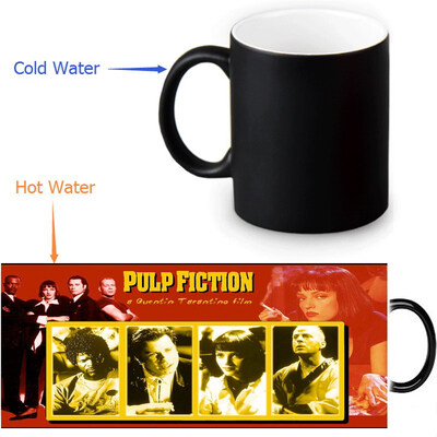 

Pulp Fiction 350ml12oz Heat Reveal Mug Color Change Coffee Cup Sensitive Morphing Mugs Magic Mug Milk Tea Cups