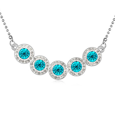 

Fashion Necklace Pendants For Women Jewelry Crystal from Austrian Elements White Gold Plated 10839