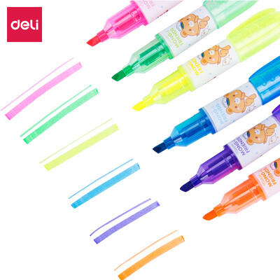 

Deli deli 6 color mini highlighter highlight marker pen watermark marker S611