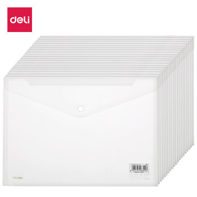 

Deli deli 20 Pack A4 transparent snap file bag information bag portfolio 27008