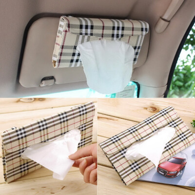

Auto Accessories Holder Paper Napkin Clip- PU Leather Car Sun Visor Tissue Box