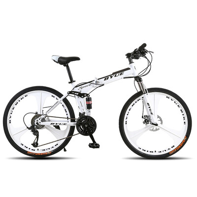 

BYUEBIKE 26 inch double disc brake folding variable speed mountain bike cross country shock-absorbing bicycle for men&women