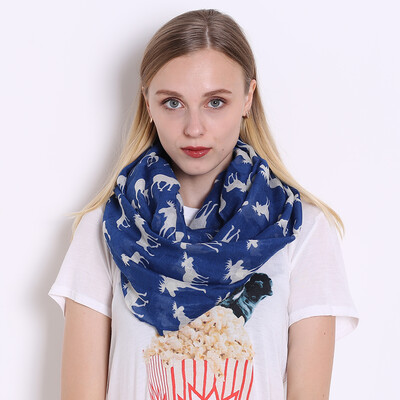 

Scarves For Women Voile Infinity Collar Ring Scarf Reindeer Elk Print Luxury Brand Scarves JeouLy Echarpes Foulards Femme