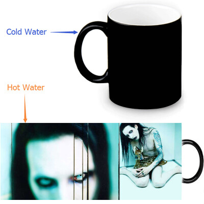 

Marilyn Manson 350ml12oz Heat Reveal Mug Color Change Coffee Cup Sensitive Morphing Mugs Magic Mug Milk Tea Cups