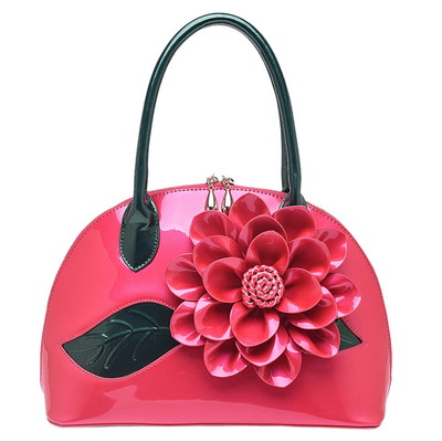 

Handbags Handbags Flower Shell Bag Korean Bright Leather Single Shoulder Span
