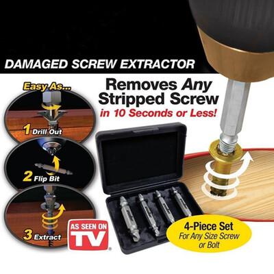 

MyMei Screw Extractor Drill Bits Guide Set Broken Damaged Bolt Remover Speed Out