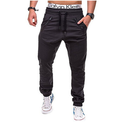 

New Mens Fashion Casual Cotton Pants Male Cotton Sport Pants Solid Colot Drawstring Pants