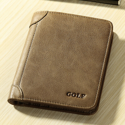 

Golf GOLF Mens Wallet First Layer Leather Wallet Mens Retro Wallet Multifunction Card Pack Coin Purse Q7BV21973J Khaki
