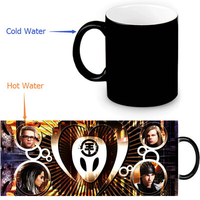 

Tokio Hotel 350ml / 12oz Heat Reveal Mug Color Change Чашка кофе Чувствительные морфинговые кружки Волшебная чашка для чайных чашек