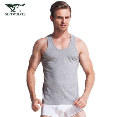 

Seven wolves SEPTWOLVES vest male men&39s vest cotton summer hurdles solid sweater 4070 gray