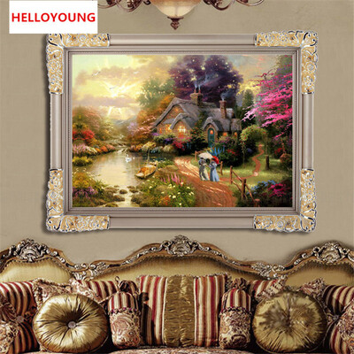 

DIY 5D Full of Diamonds Embroidery Diamond Mosaic Mediterranean atmosphere Round Diamond Painting Cross Stitch Kits