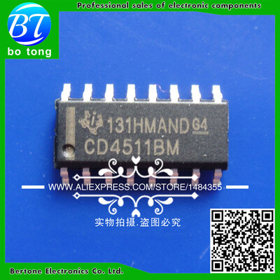 

10PCS free shipping Chip CD4511BM CD4511 BCD to 7 segment latch decoder driver SOP-16
