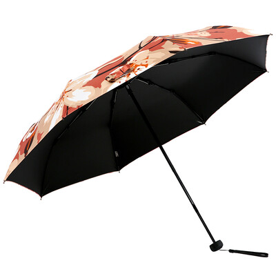 

Paradise umbrella full blackout UPF50 hitting black plastic printing 30 sun umbrella umbrella 31844E light coffee color