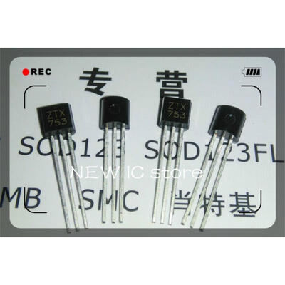 

Free shipping 15PCS ZTX753 TRANS PNP -100V -2000MA TO92-3 ZTX75 753 ZTX7 753 ZTX 753
