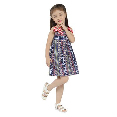 

Girls Summer Dress MQ 2018 New Arrival Sleeveless Strap Bowknot Dress For Little Girl Kids Clothes Mini Casual Style Hot Sale