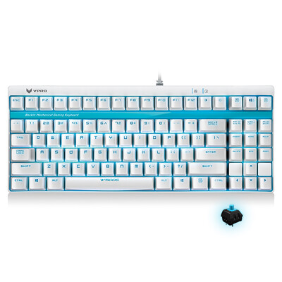 

Лей Бай (Rapoo) V500S подсветкой игровой механической клавиатуры клавиатура с подсветкой клавиатуры ноутбука игровой клавиатуры клавиатуры компьютера белый синий ось