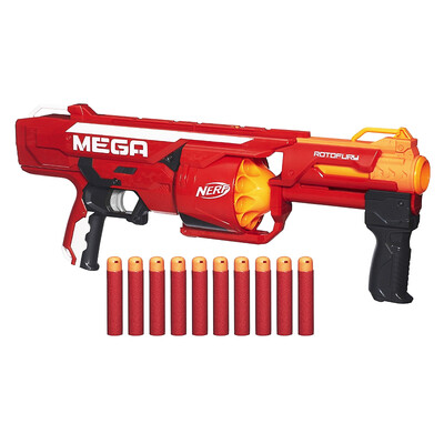 

Hasbro (Hasbro) NERF тепло мягкой пули пистолет очереди MEGA серия супер передатчик солдата (красные) Открытые игрушки B1269