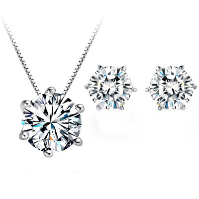 

Thousand Sea Sea (Findwind) S925 Silver Love Life Swarovski Elements Crystal Necklace Stud Earrings Set