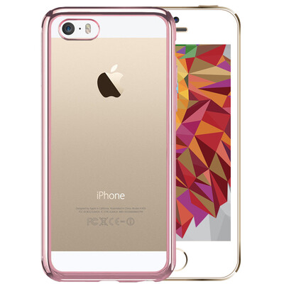 

BIAZE Apple 5S / SE / 5 оболочка телефона iPhone5S / SE / 5 защитная крышка покрытие TPU все включено anti-drop прозрачная мягкая раковина JK114 розовое золото