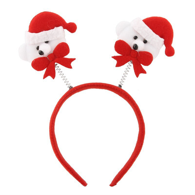 

Red Double Head 1pcs Christmas Bear Festive Headgear Hat /Headband Decor 62529